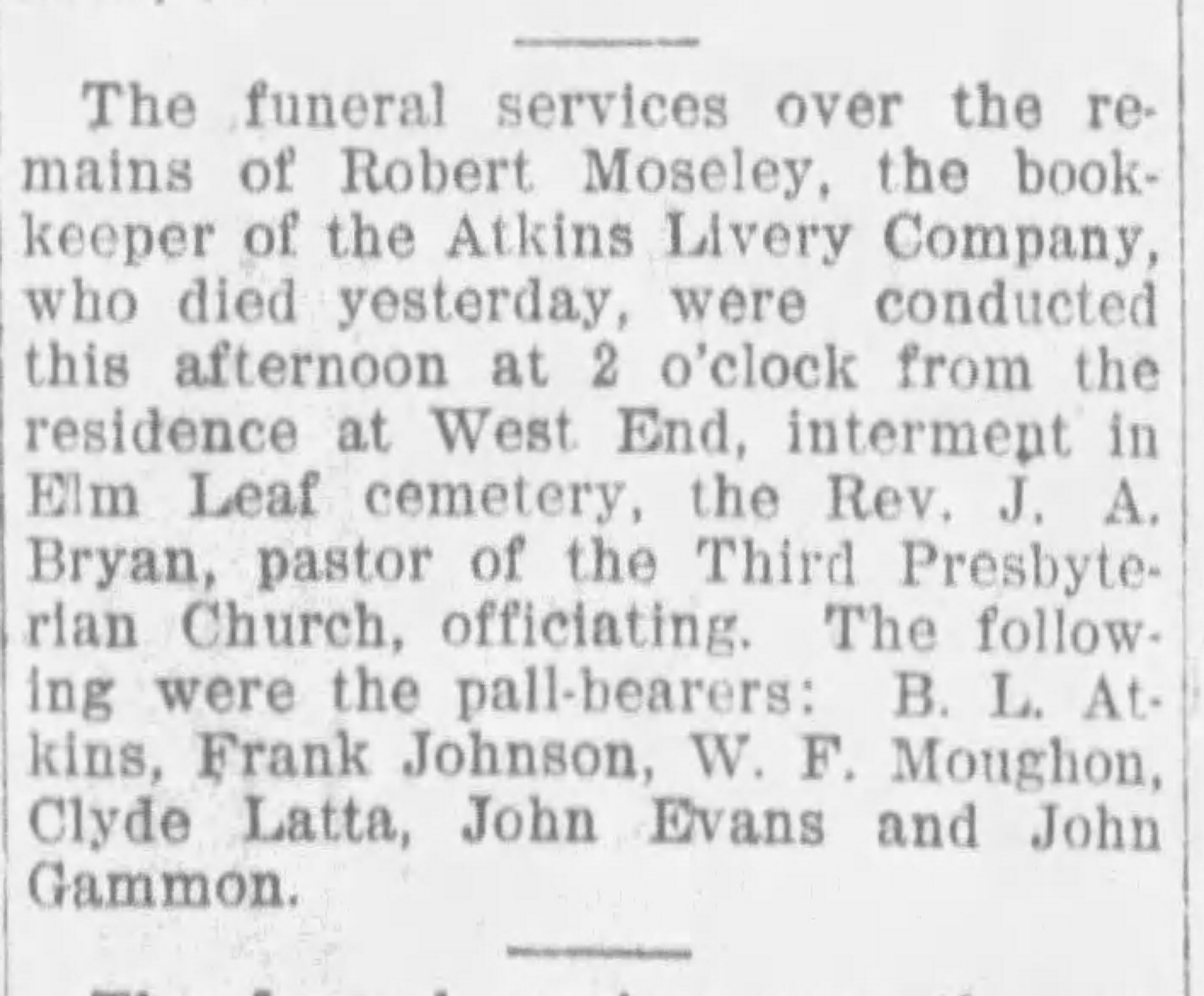 Robert Moseley obituary